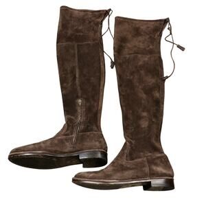 Frye Women Shirley Over The Knee Boot Size 6.5 Brown Leather Flat Riding